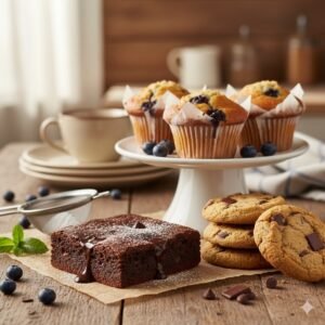 brownies cookies and muffins