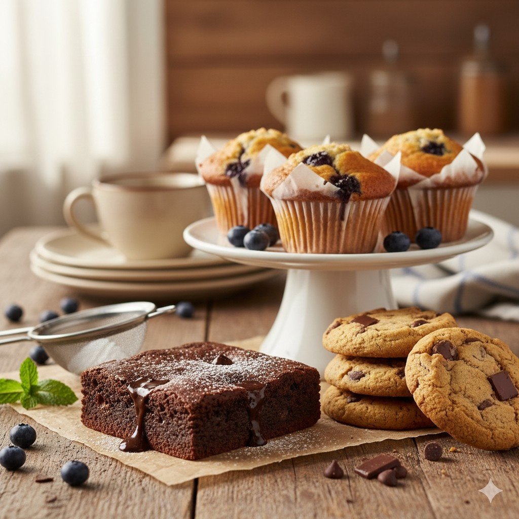 brownies cookies and muffins
