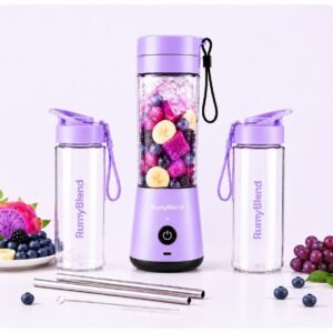 RumyBlend Couple Combo portable blender with matching sippers and reusable straws